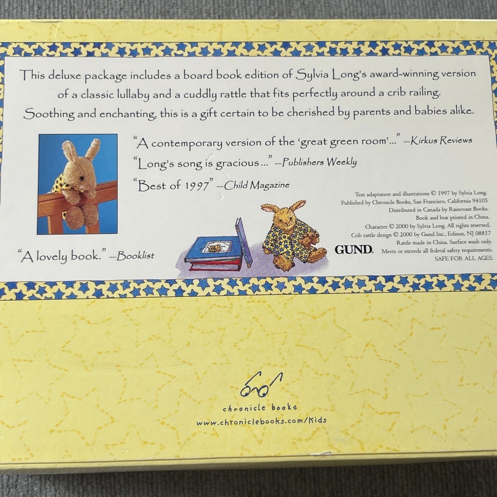 Vintage Hush LIttle Baby by Sylivia Long Board Book & Bunny Rattle Set - Picture 6 of 8